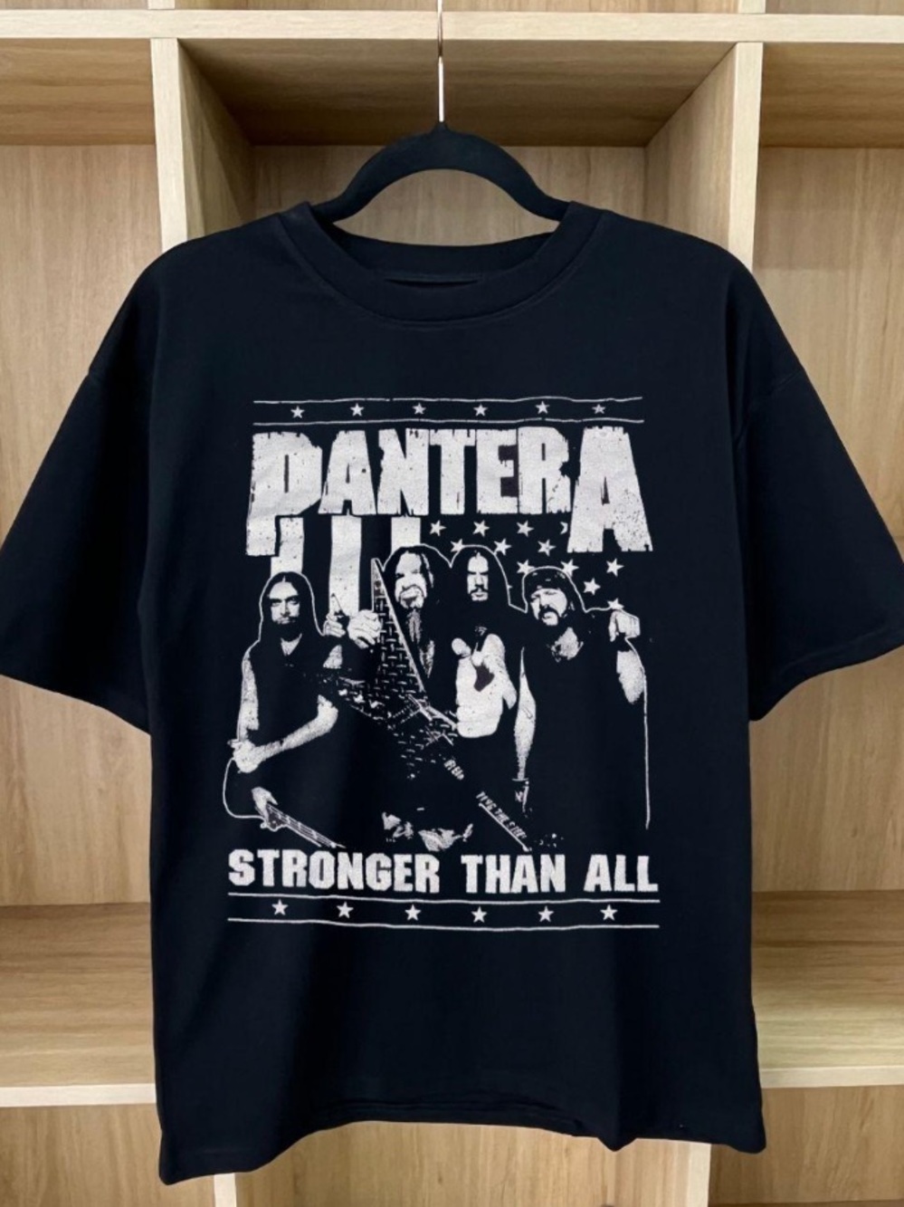 Pantera Band Retro Black and White Portrait Printed T-shirt
